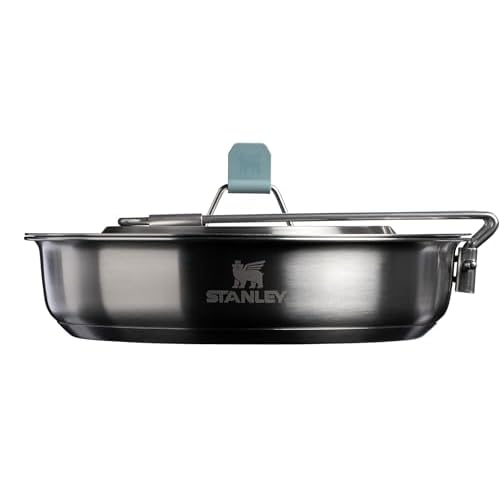 Stanley Wildfare Core 12-Piece Stainless Steel Fry Pan Cook Set | 1 qt Fry Pan with Fold & Lock Handle | Plates, Utensils, Spatula | Camping Essentials for Your Camp Kitchen | BPA-Free
