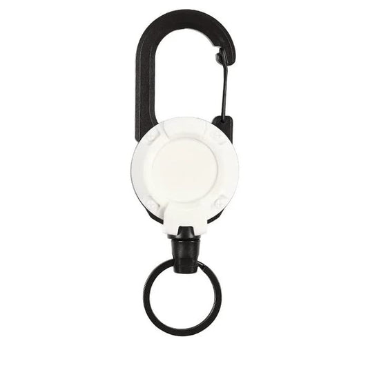 2023 New Outdoor Automatic Retractable Wire Rope Luya Tactical Keychain - Heavy Duty Carabiner Key Chains, Anti-Theft Multitool Carabiner Badge Holder for Camping, Fishing, Hunting (1 PC - White)