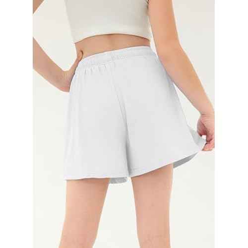Girls Athletic Shorts UPF50+ Kids Flowy Butterfly Shorts with Pocket