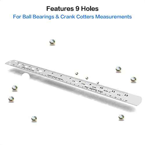 Bike Spoke Length, Ball Bearing, Crank Cotter and Nipple Size Ruler Gauge Tool for MTB Road Bicycle Measuring