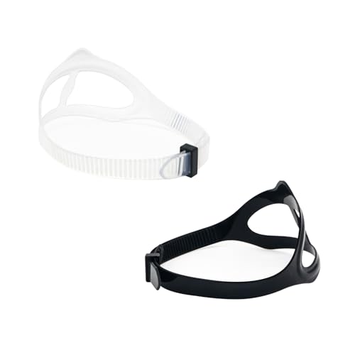 Universal Silicone Replacement Mask Strap 2-Pack, Adjustable Scuba Diving Snorkel Swim Goggles Headband, Comfortable Fit for Water Sports