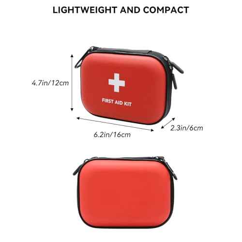 Faylapa Home Car Empty First Aid Bag, 6.2x4.7x1.9 inches Camping Waterproof Case for Travel, Boat, Office, Sports, Hiking, Outdoor (Bag Only)