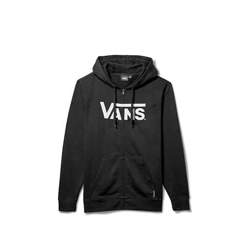 Vans mens Classic Full Zip Hoodie | Regular Fit Sweatshirt, Cotton & Polyester Fleece, Warm Hood, Iconic Front Logo Graphic