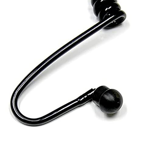 Acoustic Coil Tube Earpieces for Walkie Talkies - Black - 10 Pack