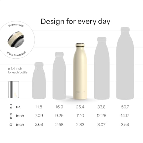 LARS NYSØM Stainless Steel Insulated Water Bottle 25.4oz - Carbon Black