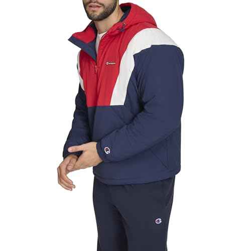 Champion mens Color Block Lined Windbreaker With Hood