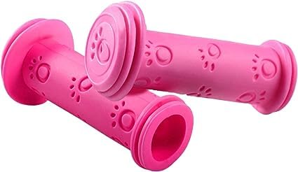1 Pair Cute Cat Scratcher Design Bike Grips Kids Pink Non Slip TPR Handle Grips,Bicycle Handlebar Grips,Mountain Grips Lock on,for Boys Girls Scooter,Balance Bike Parts and Components