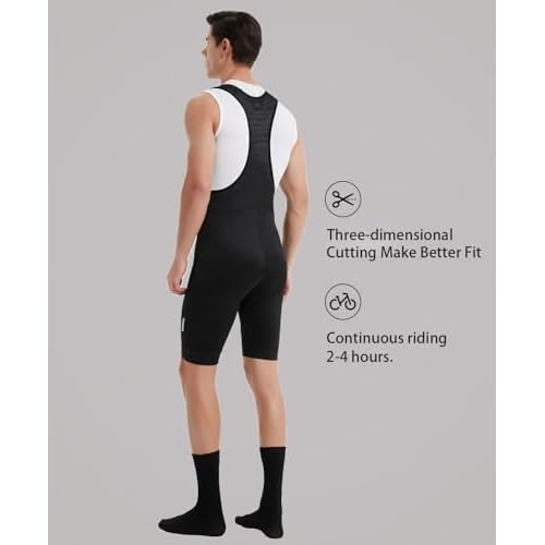 qualidyne Men's Cycling Bib Shorts 4D Padded Breathable Road Bike Bibs Biking Bicycle Shorts