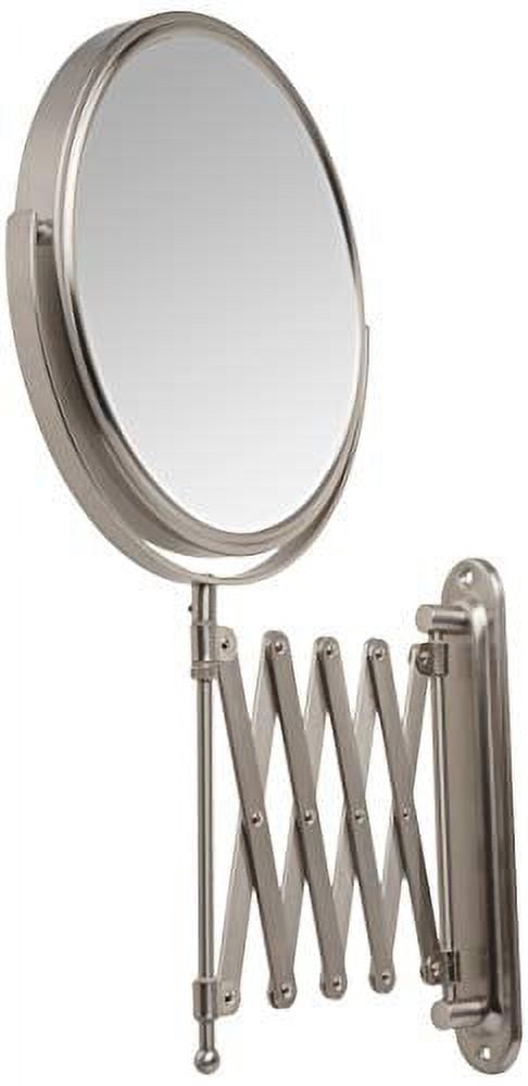 Jerdon 8-Inch Wall-Mounted Makeup Mirror | 7X/1X Magnification | Nickel Finish