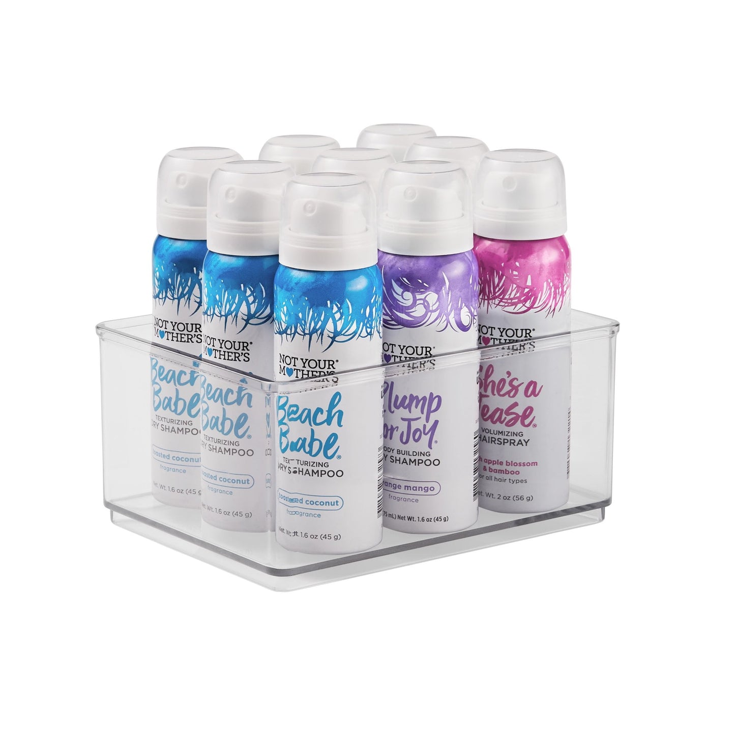 Clear Plastic Modular Bath Storage System | 4-Piece Set | 10.63” x 7.04” x 10.33”