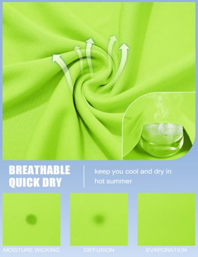 Women's Workout Tops Short Sleeve Rash Guard UPF 50+ Quick Dry Sun Protection Fluorescent Green Medium