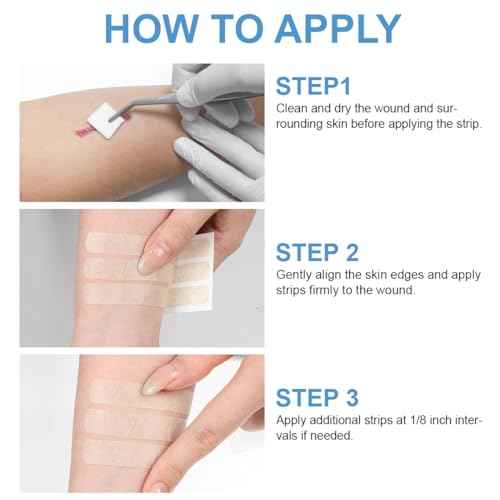 Wound Closure 0.48" x 4" Breathable Steri Strips Adhesive Skin Laceration Closures Strip for Closing Minor Cuts & Wounds 30 Count