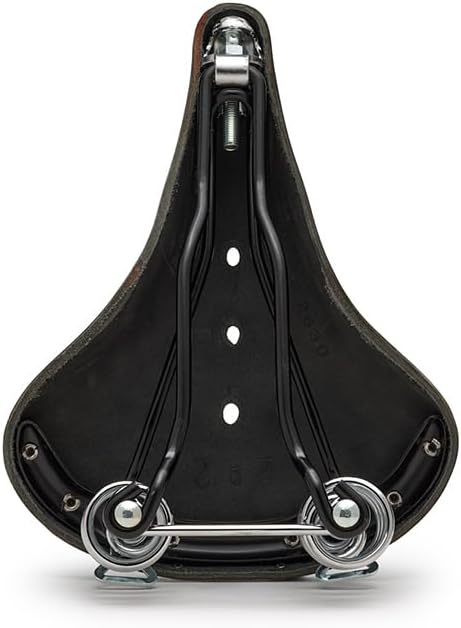 Brooks England B67 Short, Leather Bike Saddle with Suspension Springs