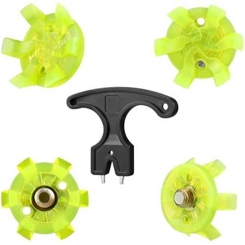 Golf Shoe Spikes Replacement Set with Wrench - Green, 50 Pieces