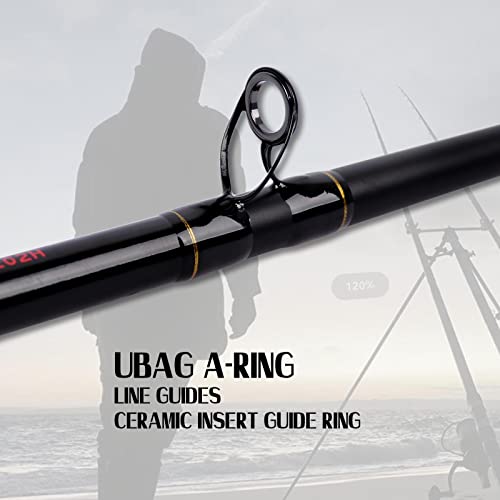 Fiblink 12' 3-Piece Surf Fishing Rod - Portable Saltwater Casting Rod