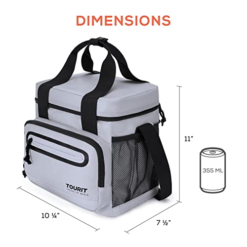 TOURIT Gray Large Insulated Lunch Bag 14L Cooler for Men Women Work, Picnic