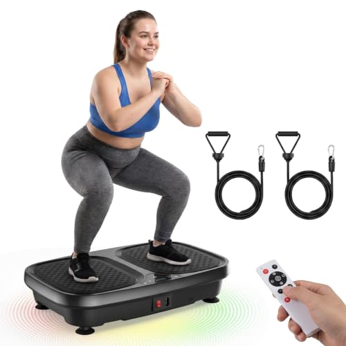 OLIXIS Vibration Plate Exercise Machine Black - Full Body Workout, 9 Auto Modes