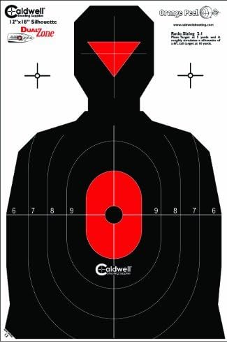 Caldwell Silhouette Dual Zone Targets with Hi Vis Flake Off Material and Strong Construction for Outdoor, Range, Shooting and Hunting