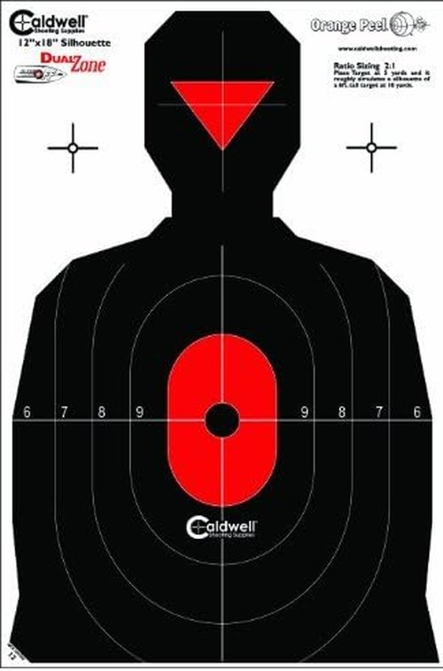 Hi-Vis Caldwell Silhouette Dual Zone Targets - Durable Shooting & Hunting Range Essentials