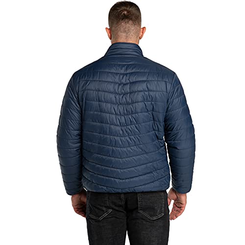 Men's Puffer Jacket - Lightweight Packable Insulated Winter Coat - Large / Blue