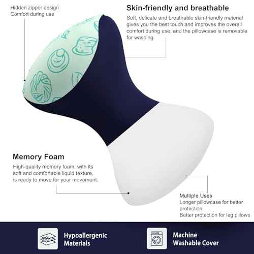 Knee Pillow for Side Sleepers, Camping Pillow, Leg Pillow, Small Memory Foam Pillow Travel, Comfortable Leg Pillow for Side Sleeping, Compatible for Camping