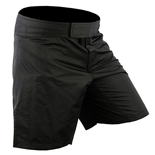 ROAR-INT MMA Fight Shorts Grappling Kickboxing Muay Thai Shorts BJJ Gym Training Running Athletic Wrestling Shorts - Medium Black