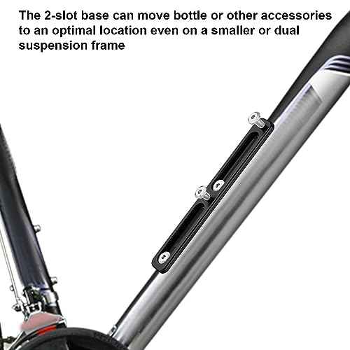 Bike Bottle Cage Adapter, Bicycle Bottle B-RAD Mounting Base Aluminum Alloy Adjustable Alt Position Cage Mounts Water Bottle Cage Mount Brackets for MTB Road Mountain Bike (2 Slot, Black)