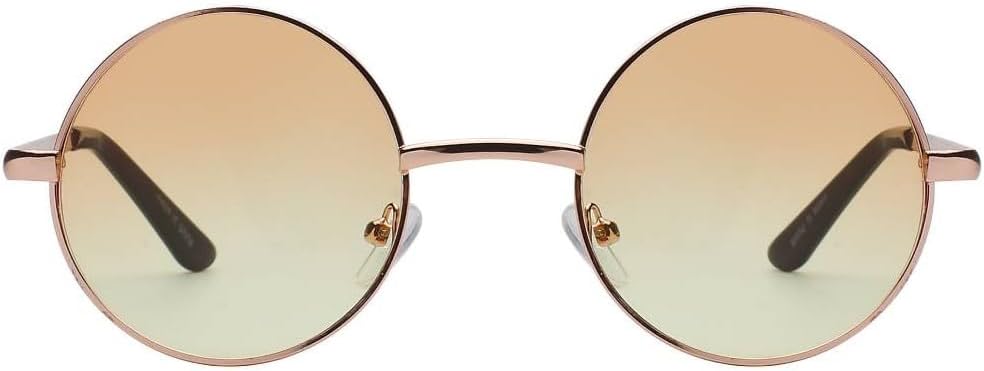 OWL Round Sunglasses Metal Frame Hippie Sunglasses UV400 Polycarbonate Circle Lens John Lennon Sunglasses for Men Women