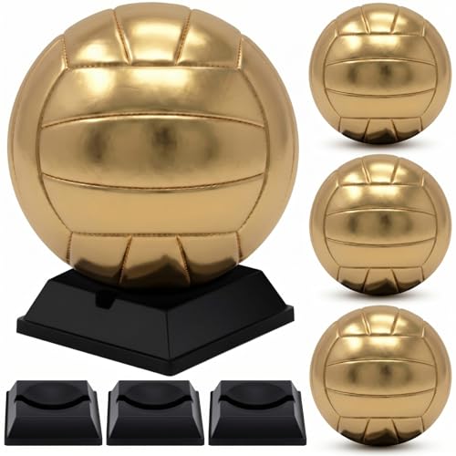 Gold Autograph Volleyball with Display Stand and Pump - Sports Trophy Gift