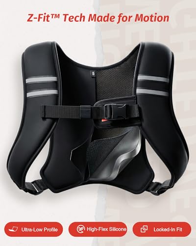 Weighted Vest for Women Men Black 5 lb Washable Slim Fit Fitness Equipment