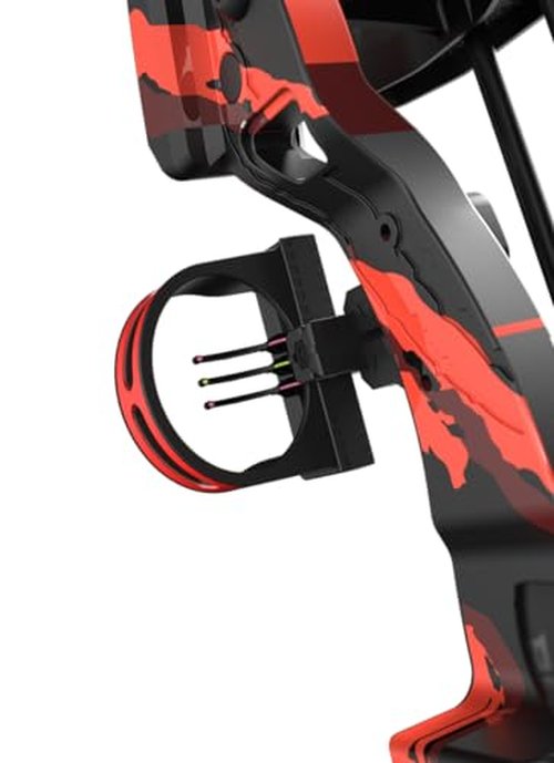 Barnett Tomcat Youth Compound Bow, Right-Handed Bow for Young Archers 8+, 17-22lb Draw Weight, 18-22in Draw Length, with 3 Pin Fiber Optic Sight, 2 Arrows, Attached Quiver, Red