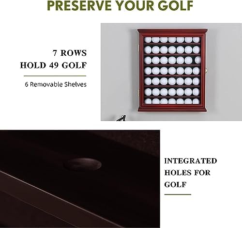 Exquisite Acid League Golf Ball Display Case Wall Mount - Premium Lockable Golf Ball Case & Holder for Collectors, Ideal Hole in One Display Case & Golf Gear for Men - Perfect Golf Office Decor