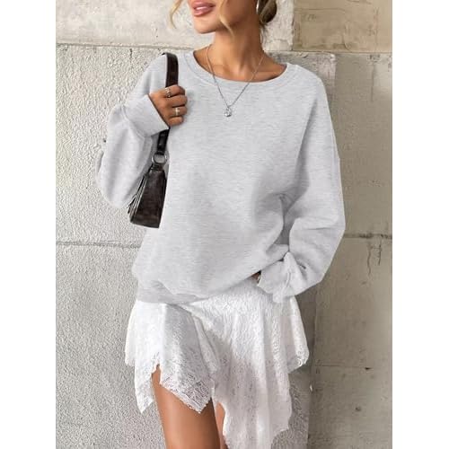Women Fleece Sweatshirts Oversized Crewneck Pullover Trendy Long Sleeve Tops Fashion Fall Outfits Clothes 2025