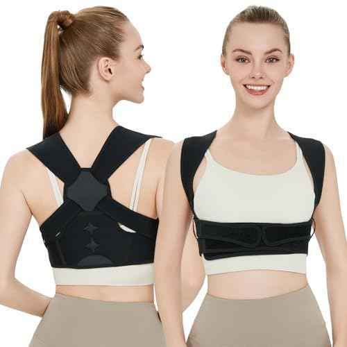 Back Brace Posture Corrector for Women and Men,Adjustable Shoulder Straightener Black(Small/Medium)