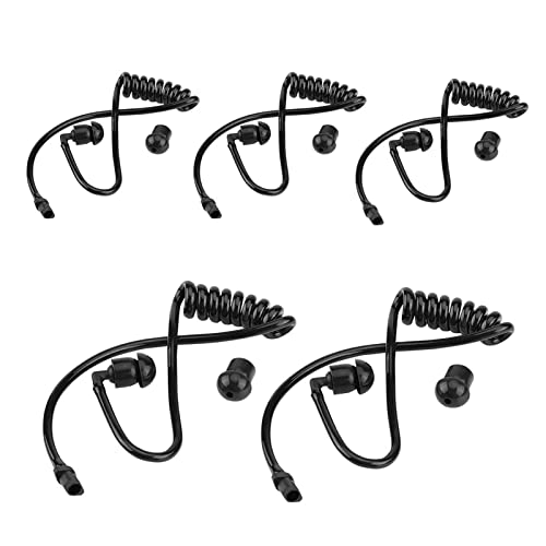 Replacement Coiled Acoustic Tube for Two-Way Radio Headsets 5 Pack