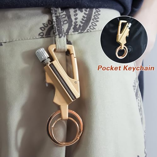 2 Pack Permanent Match Infinity Lighter, Permanent Match Infinity Lighter with Multitool Keychain Bottle Opener, Keychain Multitool for Camping & Hiking, Gift for Man
