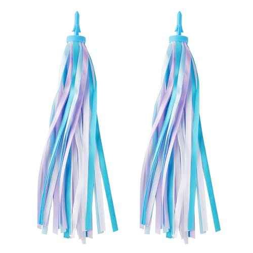 Umatoll 1 Pair(2pcs) Kid's Bike Streamers, Colorful Bicycle Tassels Ribbon for Girls Boys, Balance Bike Scooter Handlebar Accessories