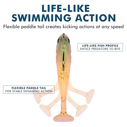 A-2 Inch 0.16oz Pre-Rigged Soft Fishing Lure Swimbaits for Bass Trout - Easy Catch