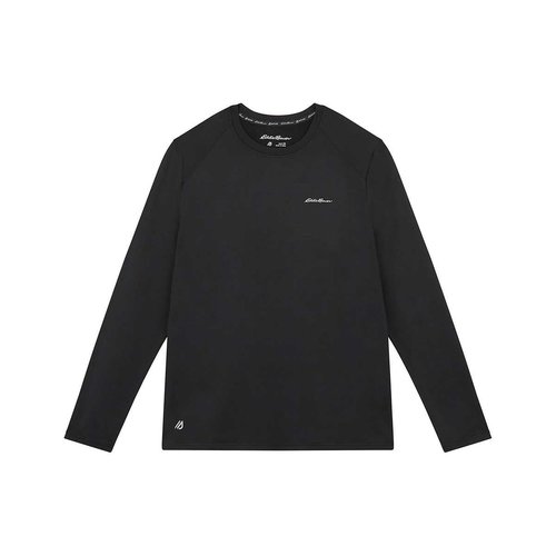 Eddie Bauer Men's Active Tee Crewneck Moisture Wicking Long Sleeve T-Shirt - Black Medium