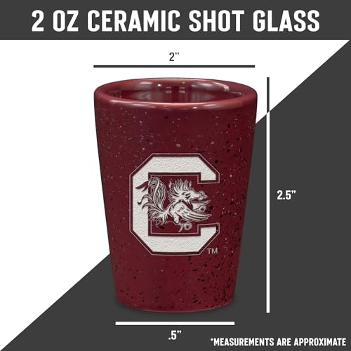 South Carolina Gamecocks NCAA 2oz Ceramic Shot Glass - Team Logo & Color