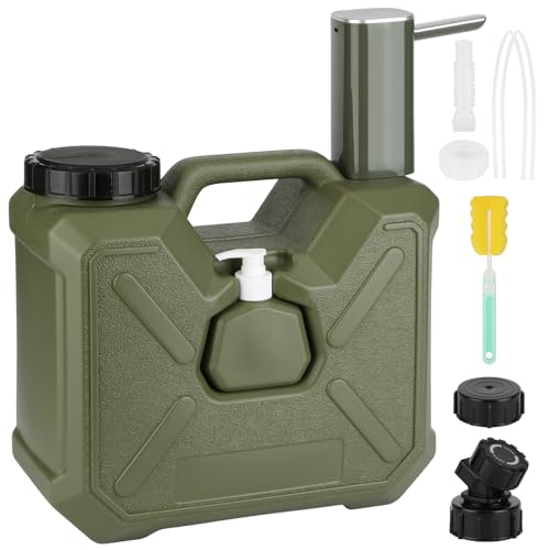Portable Water Container with Spigot & Rechargeable Touch Pump for Camping & Outdoor Use