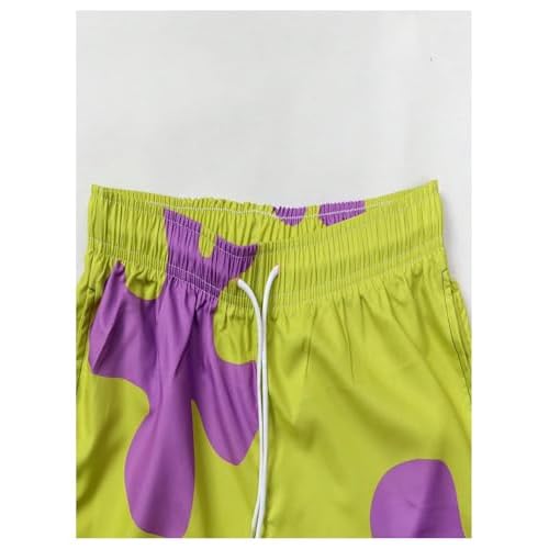 Men's Graphic Swim Trunks Quick Dry Swim Shorts Drawstring Waist Beach Shorts with Pockets