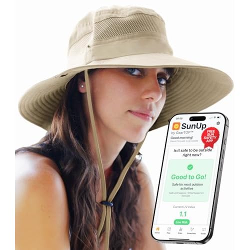 GearTOP Safari Hat for Men Sun Hats for Women UV Protection UPF 50+ Fishing, Gardening, Hiking Hat (22-23 1/2")