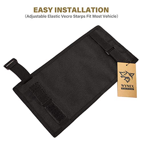 WYNEX Car Sun Visor Organizer MOLLE Panel Black Small - Universal Vehicle Storage