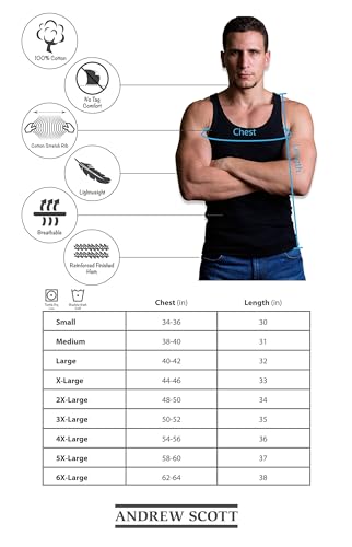 Andrew Scott Men's Cotton Tank Top Pack - Bright White, XX-Large