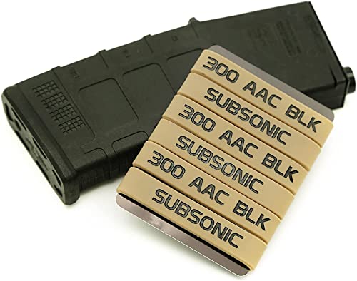 Aolamegs 300 Blackout Subsonic Magazine Marking Bands - Khaki-Black 12 Pack