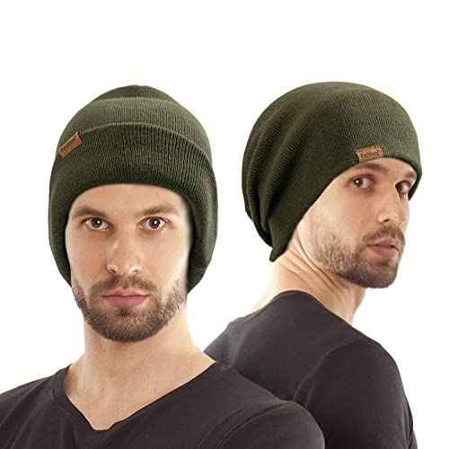 Beanie for Men Winter Thermal Cuffed Knit Hat Warm Gifts Womens Beanies