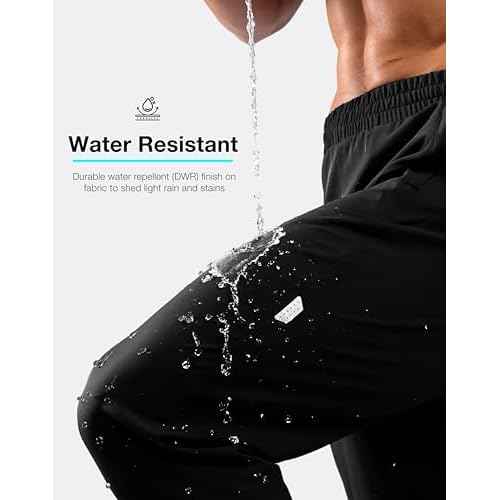 G Gradual Men's Joggers with Zipper Pockets Lightweight Athletic Workout Pants Quick Dry Sweatpants for Men Running Hiking