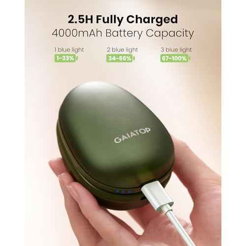 Gaiatop Hand Warmers Rechargeable 2 Pack, Magnetic 3 Settings Fast Heating Avocados Shape, Electric Portable Pocket Heater, Reusable Hot Hands Gifts for Women Men Outdoor Camping Hunting Golf