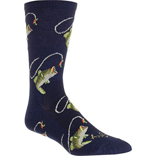 Wool Socks for Men - Large Fish Design - SockGuy